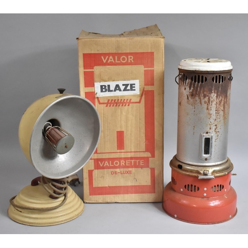 495 - A Vintage Valor Oil Heater and Heat Lamp