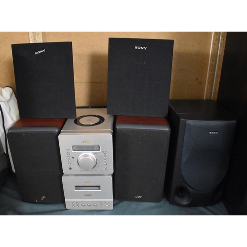 500 - A JVC Micro Components Stereo System, Sony and Ross Speakers