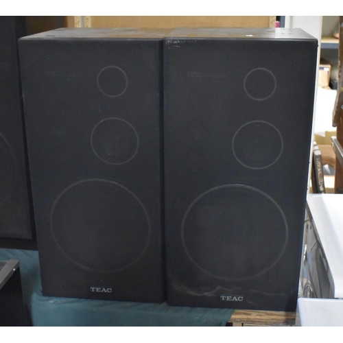 503 - A Pair of TEAC S-70 3 Way Speakers, 9' Cone, 40W Nominal Input, 8Ω Impedance, Untested, Some Water S... 