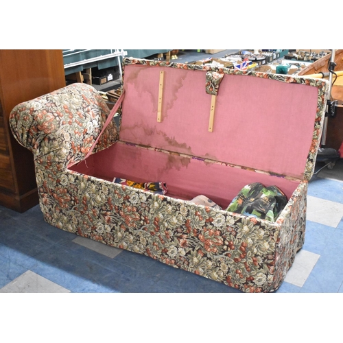 508 - A Vintage Day Bed with Hinged Upholstered Top