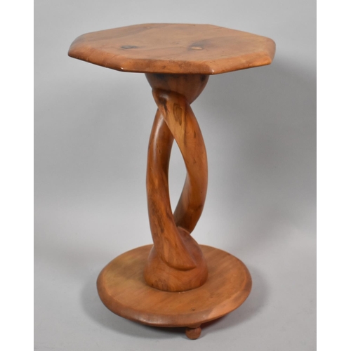 509 - A Carved Wooden Octagonal Topped African Table, 52cm High