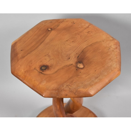 509 - A Carved Wooden Octagonal Topped African Table, 52cm High