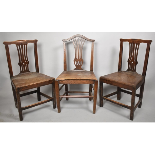 520 - A Collection of Three 19th Century Side Chairs with Pierced Splats