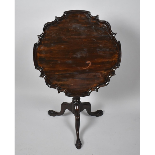 535 - A 19th Century Mahogany Snap Top Pie Crust Tripod Table with Claw and Ball Feet, 61cm Diameter