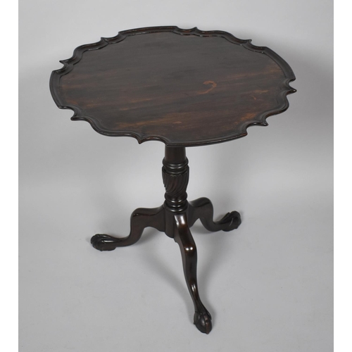 535 - A 19th Century Mahogany Snap Top Pie Crust Tripod Table with Claw and Ball Feet, 61cm Diameter