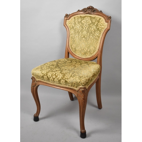 537 - A Late Victorian/Edwardian Walnut Framed Ladies Side Chair