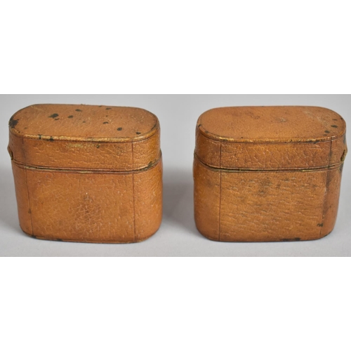 17 - A Pair of Early 20th Century Leather Cased Travelling Items to Include Inkwell with Glass Liner and ... 