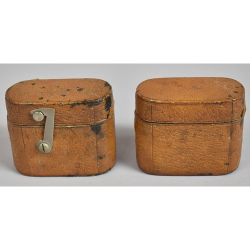 17 - A Pair of Early 20th Century Leather Cased Travelling Items to Include Inkwell with Glass Liner and ... 