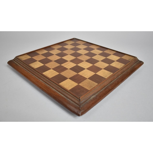 27 - A Late 19th Century Chess Board Veneered with Squares in Walnut and London Plane. 28x28cms