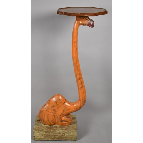 114 - An Early 20th century North African Dumbwaiter/Visiting Card Stand, Modelled as a Seated Camel, with... 