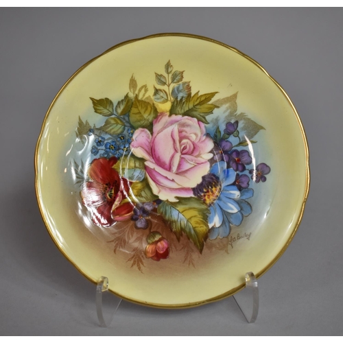 315 - An Aynsley Gilt and Rose Hand Painted Decorated Tea Cup and Saucer, Painted and Signed by J A Bailey... 