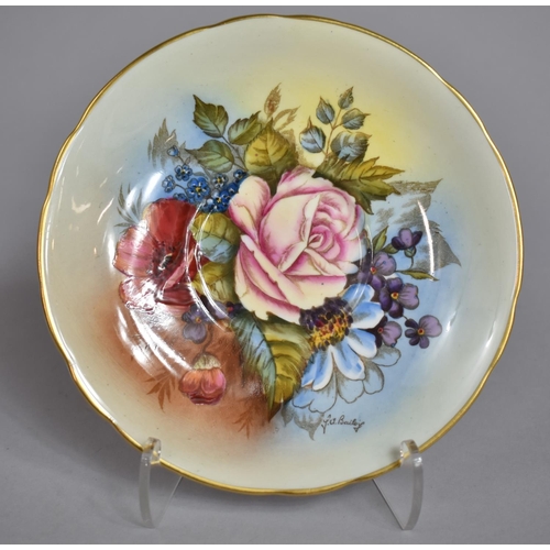 316 - An Aynsley Gilt and Rose Hand Painted Decorated Tea Cup and Saucer, Painted and Signed by J A Bailey... 