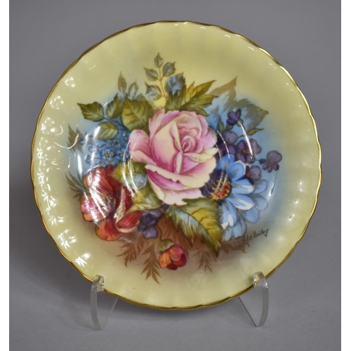 318 - An Aynsley Gilt and Rose Hand Painted Decorated Tea Cup and Saucer, Painted and Signed by J A Bailey... 