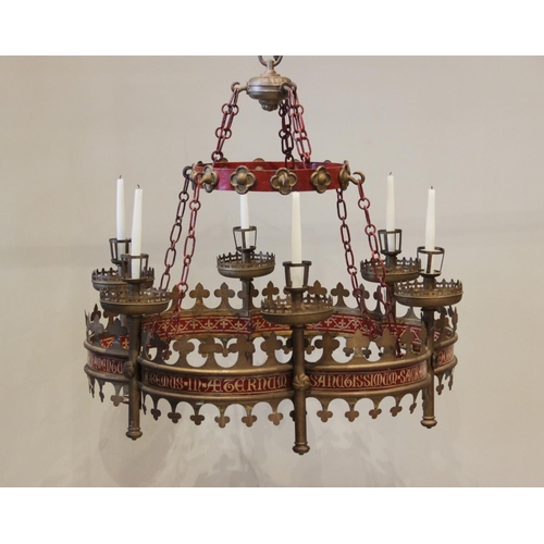 423 - An Important Mid 19th Century Gothic Revival Ecclesiastic Chandelier or Corona Lucis by Augustus Pug... 