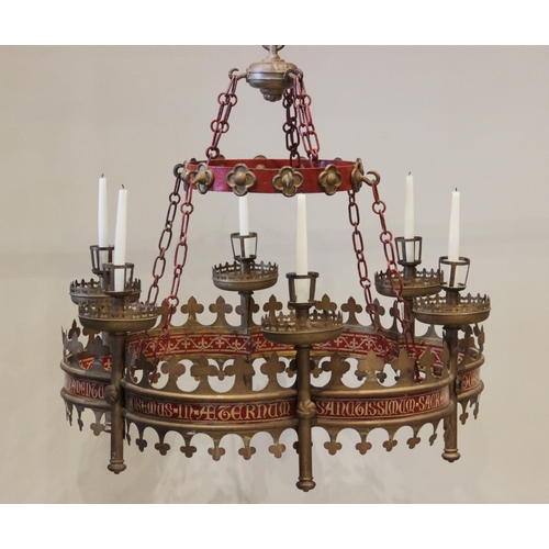 423 - An Important Mid 19th Century Gothic Revival Ecclesiastic Chandelier or Corona Lucis by Augustus Pug... 