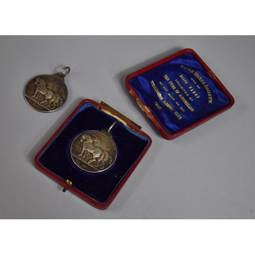 226 - Two Victorian Silver Medals by Mappin and Webb for the Shire Horse Society, One with Case (AF) Inscr... 