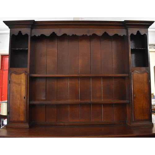 443 - A Good 19th Century Oak Three Drawer Dresser On Front Cabriole Supports. Drawers with Mahogany Cross... 