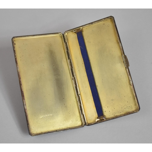 235 - A Heavy Silver Cigarette Case with Engine Turned Decoration Hallmark for 1921 By ES and Co. 15.5x8.5... 