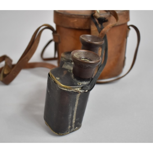 70 - A Pair of WWI (PWO) Pioneers Regiment Officers Binoculars by CP Goerz, Berlin in Leather Case Inscri... 