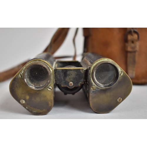 70 - A Pair of WWI (PWO) Pioneers Regiment Officers Binoculars by CP Goerz, Berlin in Leather Case Inscri... 