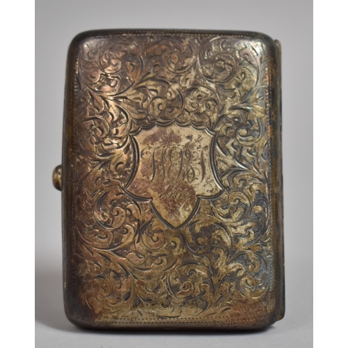 233 - A Silver Cigarette Case with Engraved Foliate Decoration with Central Monogram and Dated for 1903. H... 