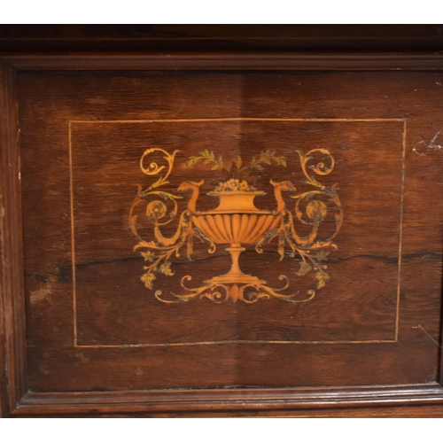 6 - An Unusual Inlaid Rosewood Ladies Harlequin Style Writing Desk with Rise and Fall Slope having Toole... 