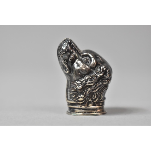 255 - An Early 20th Century Novelty Silver Vinaigrette in the Form of Spaniels Head. Birmingham 1907 by C ... 