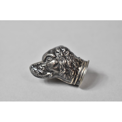 255 - An Early 20th Century Novelty Silver Vinaigrette in the Form of Spaniels Head. Birmingham 1907 by C ... 