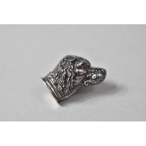 255 - An Early 20th Century Novelty Silver Vinaigrette in the Form of Spaniels Head. Birmingham 1907 by C ... 