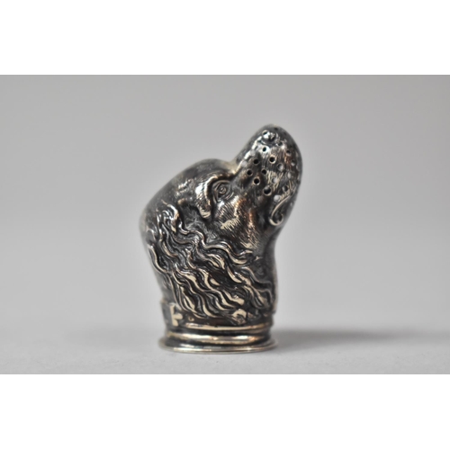 255 - An Early 20th Century Novelty Silver Vinaigrette in the Form of Spaniels Head. Birmingham 1907 by C ... 