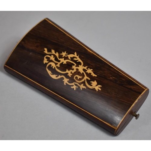 260 - A 19th Century Sewing Necessaire/Etui Housed within a Marquetry Treen Box Containing White Metal Imp... 