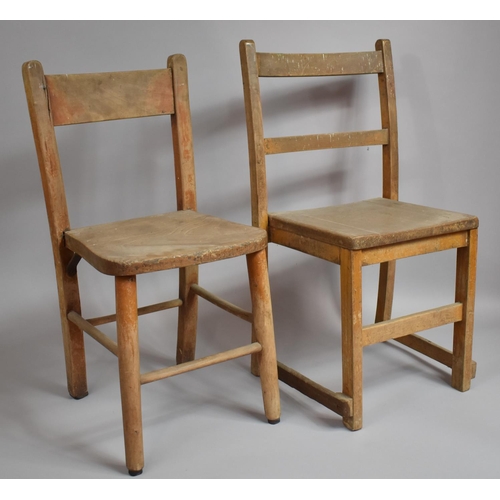 437 - Two Early to Mid 20th Century Pine Framed Children's Chairs