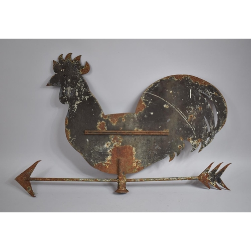 424 - A Large Late 19th/Early 20th Century Weathered Sheet Metal Weather Vane, Some Traces of Original Pol... 