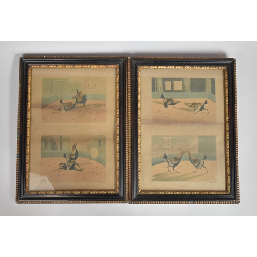 408 - A Pair of 19th Century Cock Fighing Engravings by CR Stock, 'Set Too' and 'Fight Throat and Death' G... 