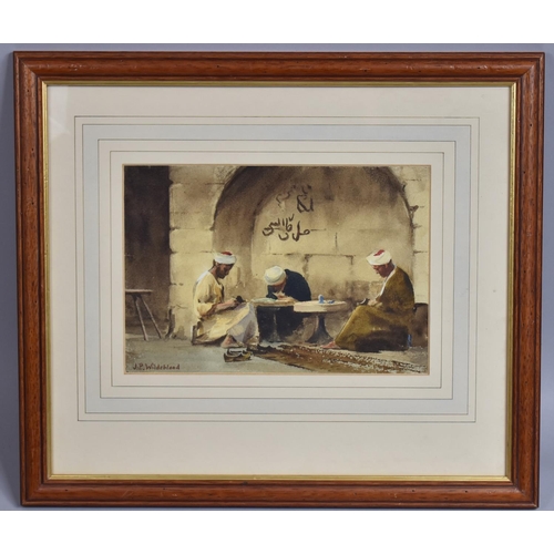 398 - J P Wildeblood (British 1868-1936) Watercolour Depicting Arabic Scene with Seated Gents. Image Size ... 