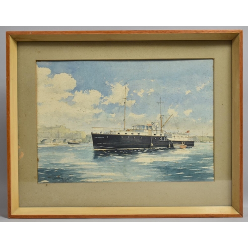 397 - Edwin Meayers, Watercolour Lady Gracious, Harbour Scene, Image Size 41x29cms, Signed and Dated '55. ... 