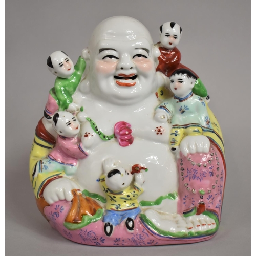 380 - A 20th Century Chinese Figure Group of Buddhi with Children. 82cms Hugh