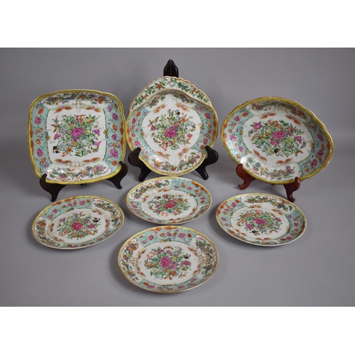 370 - A Late 18th century Chinese Porcelain Fruit Set Decorated in the Famille Rose Palette with Central F... 