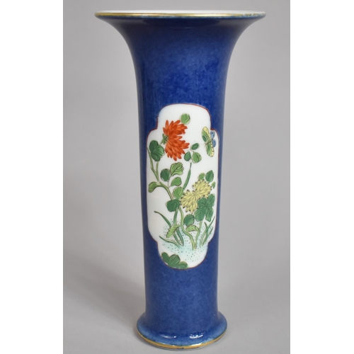 366 - A 19th Century Chinese Powder Blue Sleeve Vase of Cylindrical Form having Flared Rim and Decorated w... 