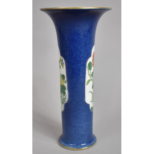 366 - A 19th Century Chinese Powder Blue Sleeve Vase of Cylindrical Form having Flared Rim and Decorated w... 