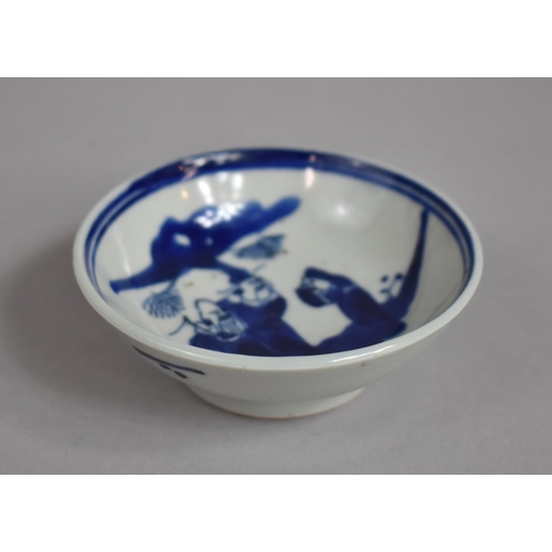 363 - A Small Chinese Blue and White Footed Bowl/Dish Decorated with Chinese Gods in Exterior Location. 8.... 