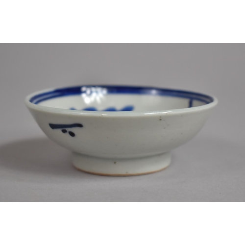 363 - A Small Chinese Blue and White Footed Bowl/Dish Decorated with Chinese Gods in Exterior Location. 8.... 