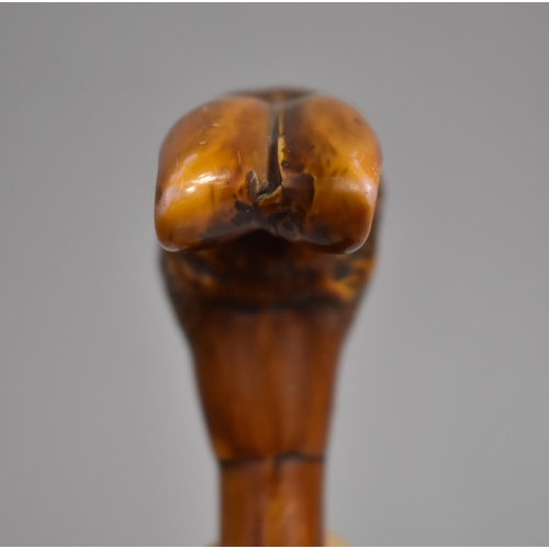 254 - A 20th Century Resin Novelty Cane Top/Walking Stick Handle in the form of a Hare, 9cms High