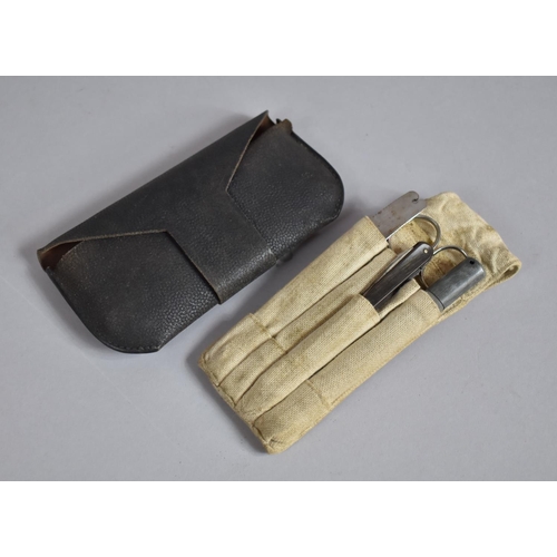 76 - An Early 20th Century German Surgeons Field Kit Housed in Leather Wallet and Fitted Canvas Store for... 