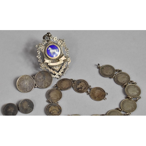 195 - A Collection of Silver and English Coinage Jewellery to include Chain (AF) Victorian Cufflink and Br... 