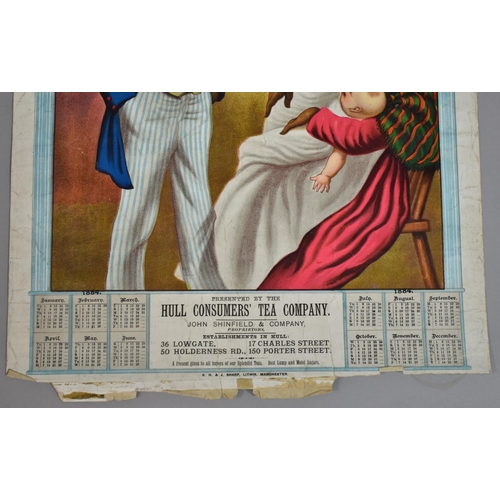 209 - An 1884 Lithograph Calendar by R.H and J Sharp, Manchester Presented by 'The Hull Consumers' Tea Com... 