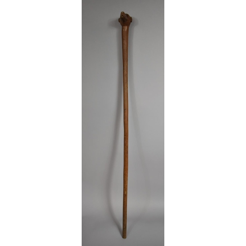 218 - A Late 19th/Early 20th century Carved Walking Stick with Carved Greyhound Handle. 81cms Long