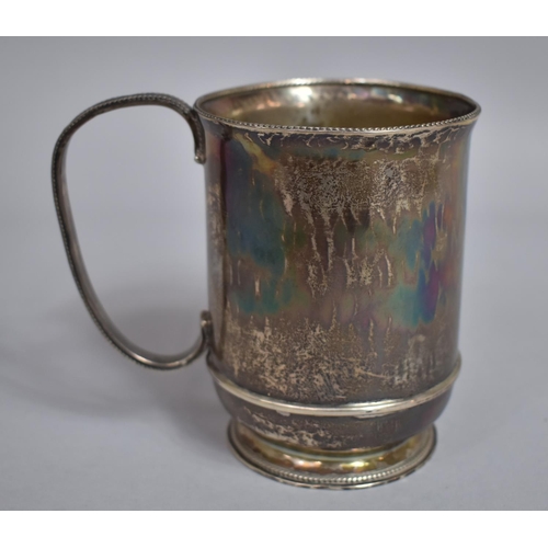 240 - A Silver Tankard, Birmingham 1940 Hallmark, 11cms High, 303gms