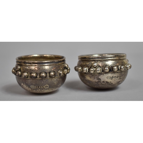 244 - A Pair of Silver Pots of Archaic Cauldron Form, 
Registered Design 509832 J Gillmore, Birmingham Hal... 