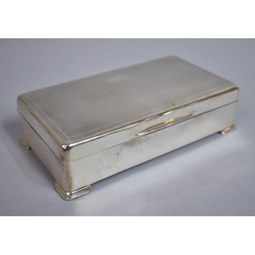 245 - A Silver Cigar/Cigarette Box with Engine Turned Decoration, Birmingham Hallmark